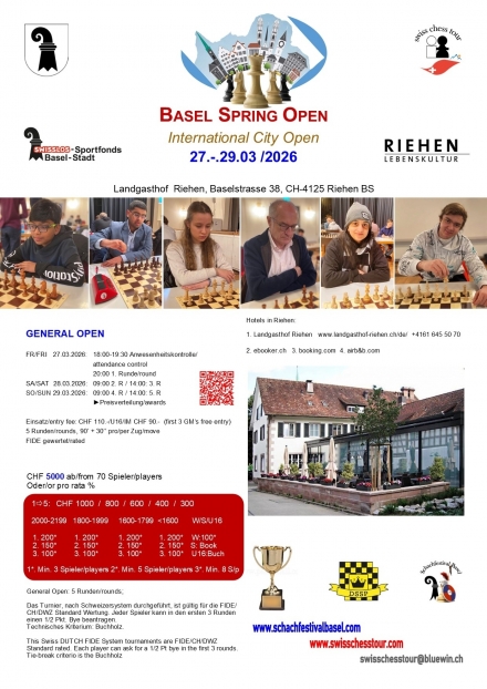 BASEL SPRING OPEN, 27-29.03.2026 - Schachfestival Basel